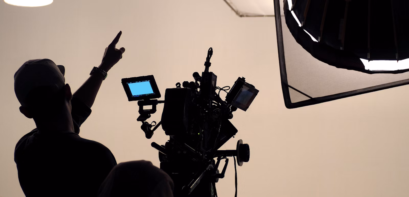 Independent filmmakers collaborating on set